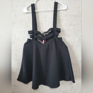 Black Strap Zip Up Skirt Size XL